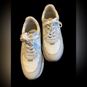 Madewell Kickoff Trainer sneakers 7m, cream, tan colorblock, worn once like new